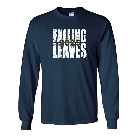 Falling Leaves White Block Long Sleeve Tee