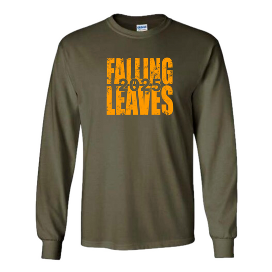 Falling Leaves Gold Block Long Sleeve Tee