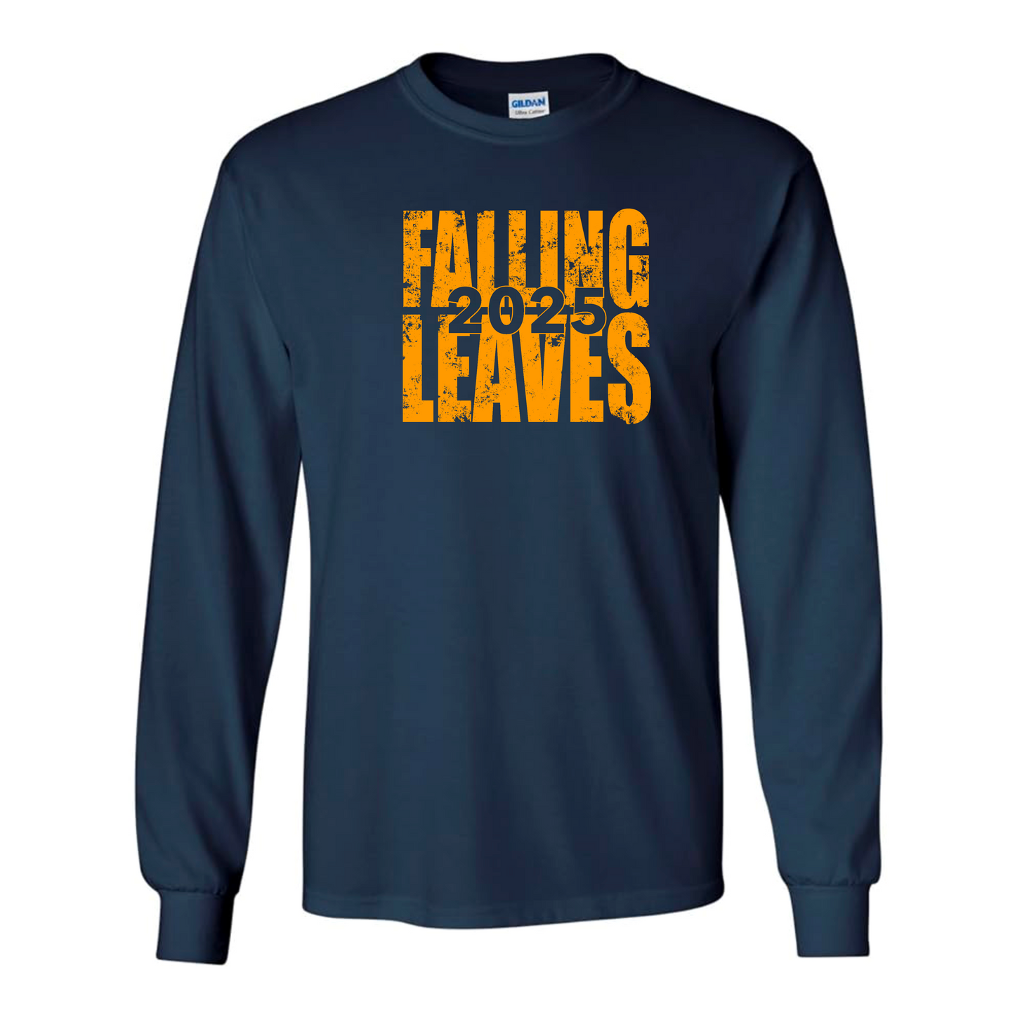 Falling Leaves Gold Block Long Sleeve Tee