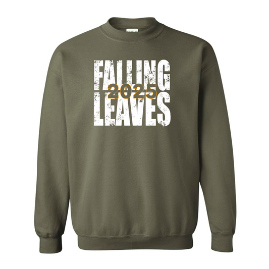 Falling Leaves White Block Crewneck