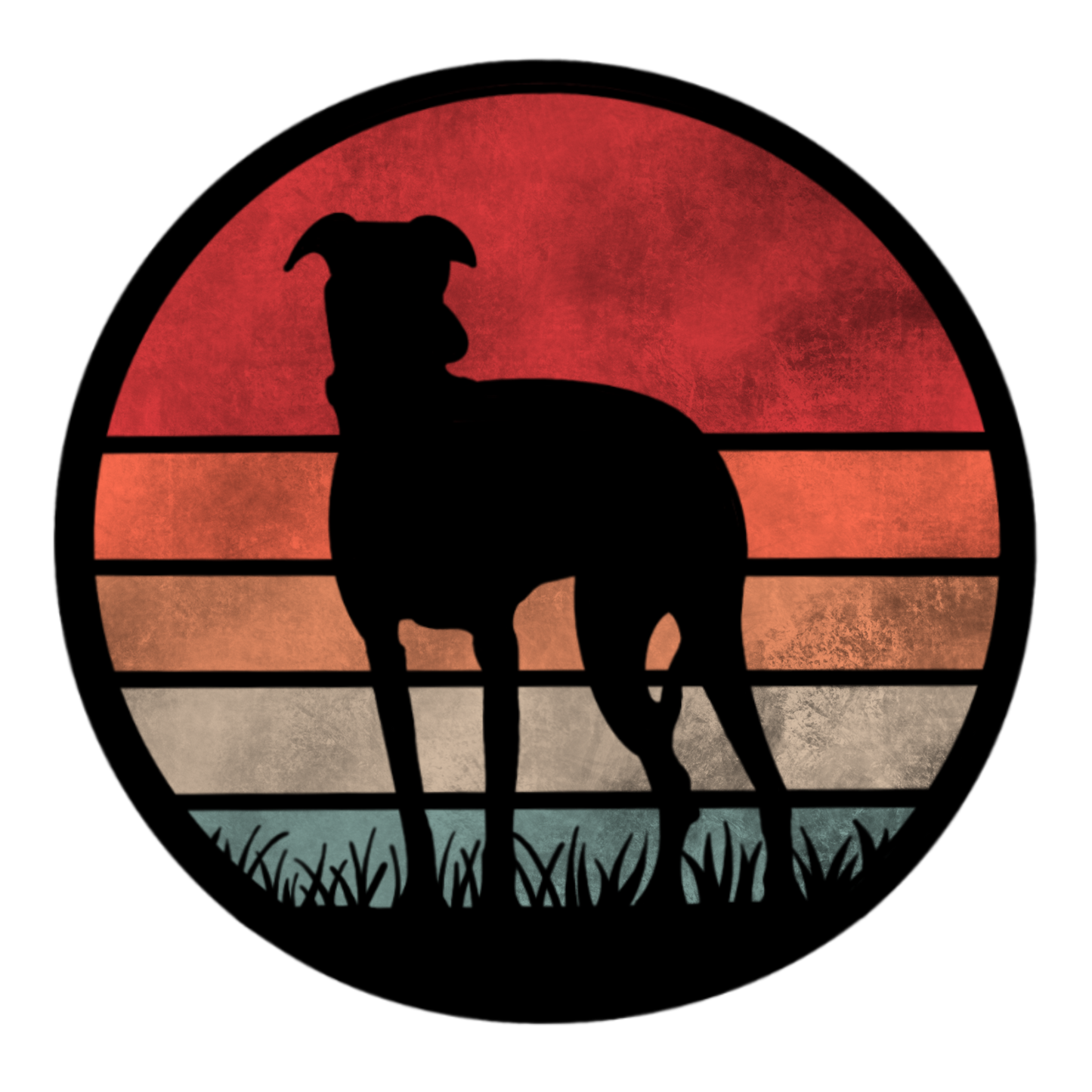 Retro Greyhound Silhouette Sticker