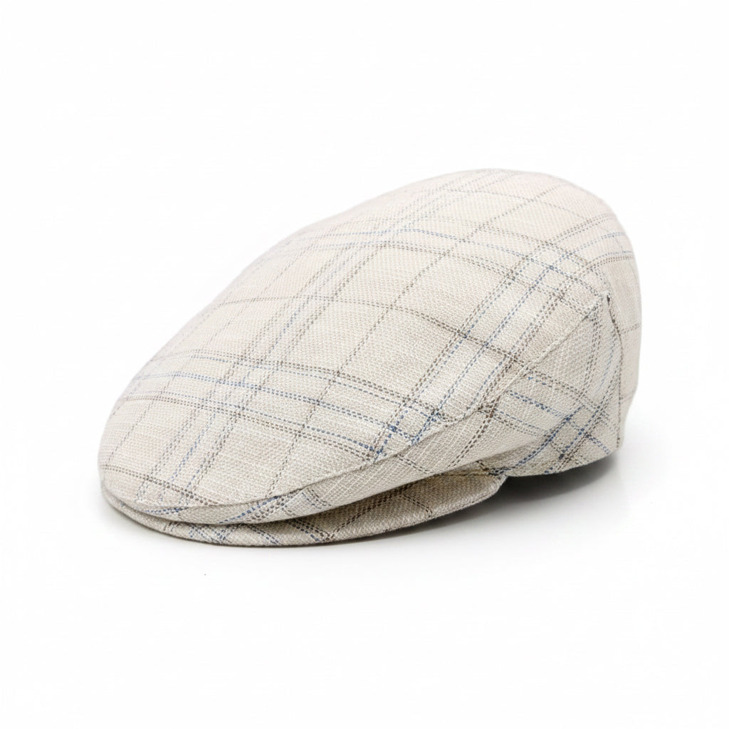 Cream plaid hologramme Cap On white background