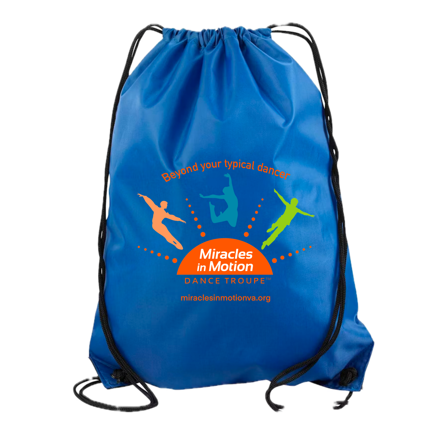 Miracles in Motion Logo Cinch Sack