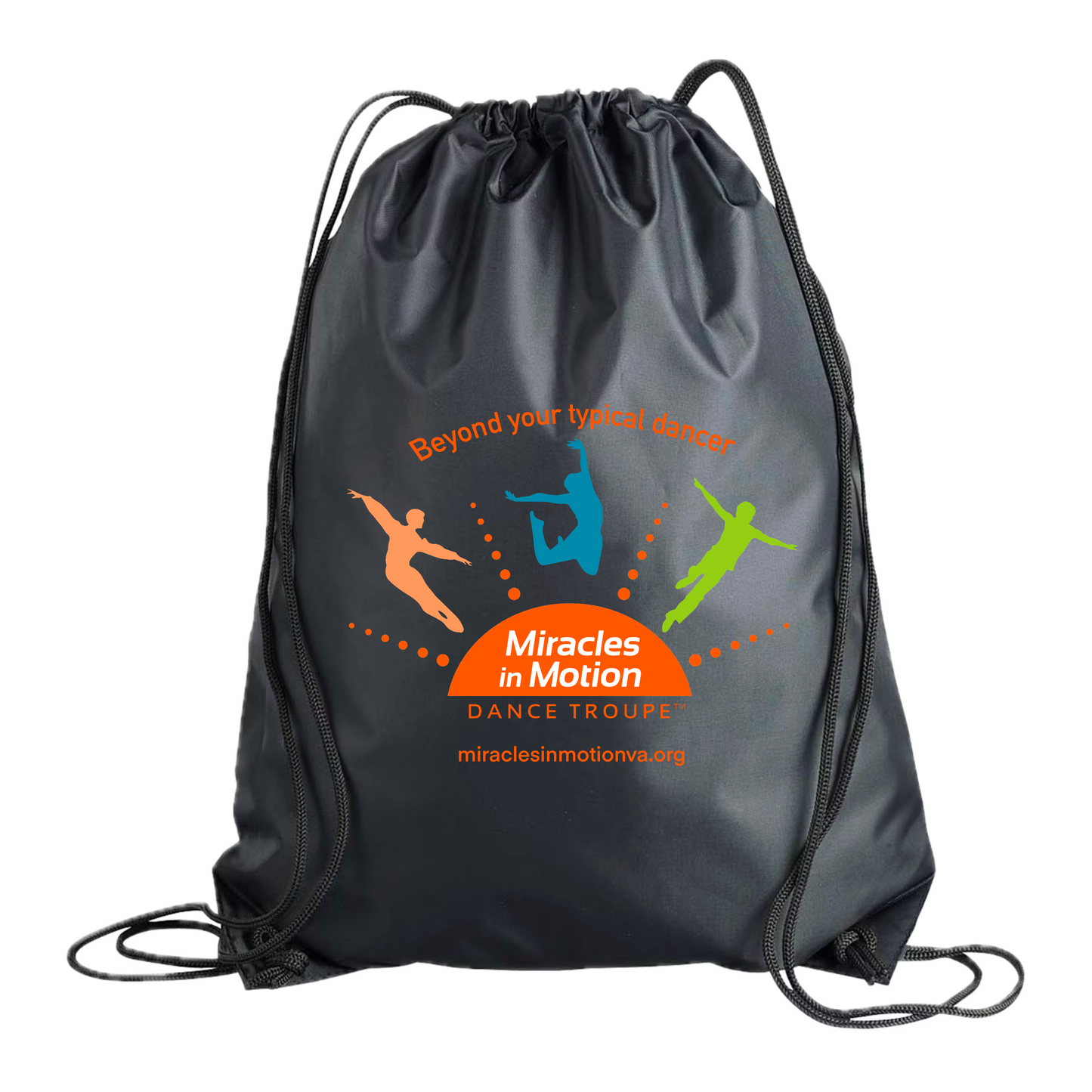 Miracles in Motion Logo Cinch Sack