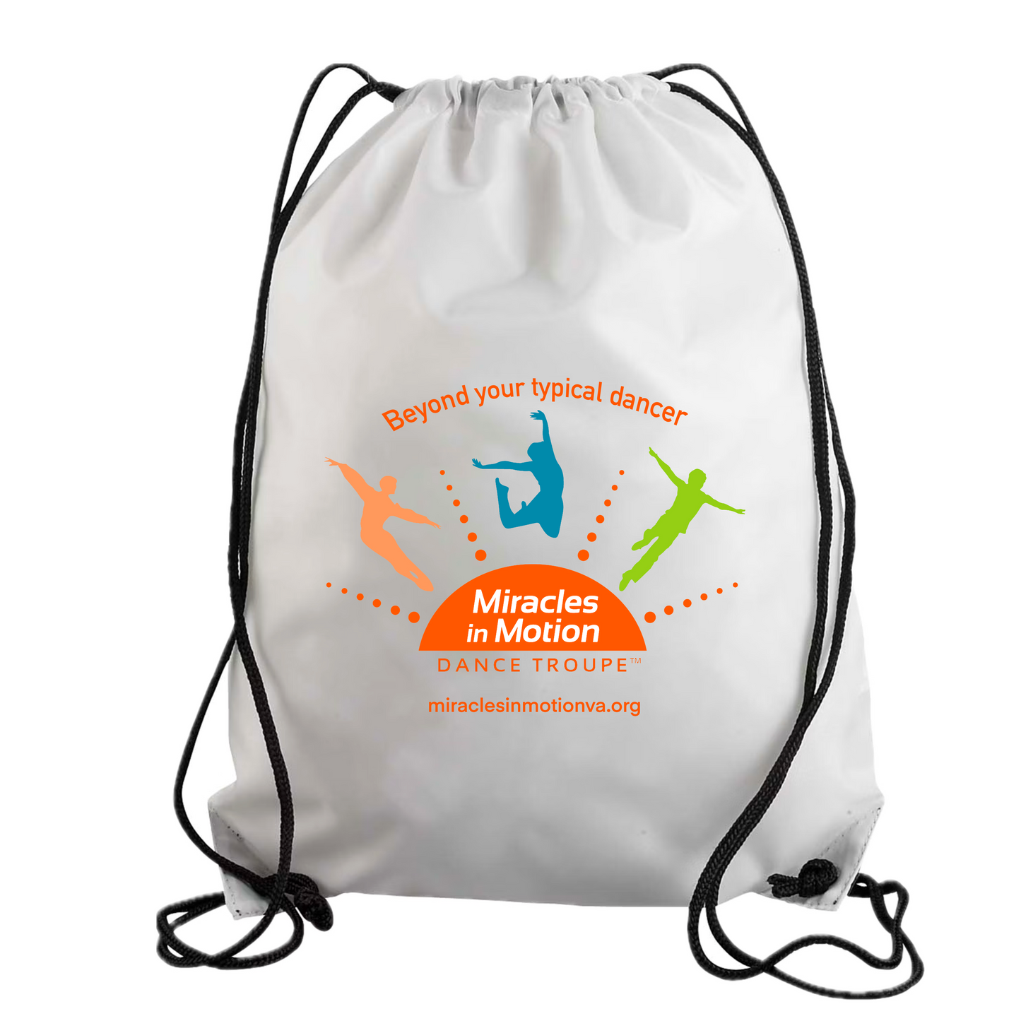 Miracles in Motion Logo Cinch Sack