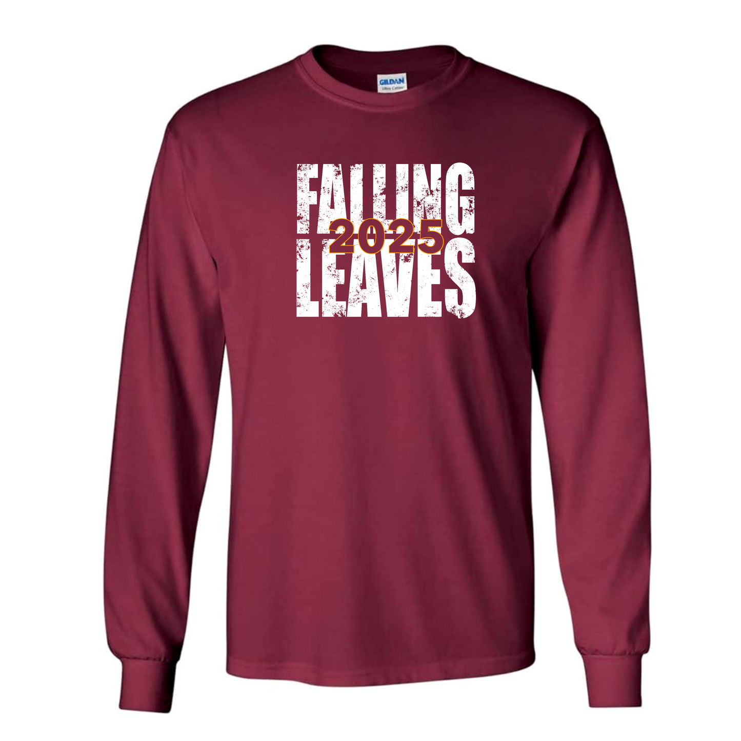 Falling Leaves White Block Long Sleeve Tee