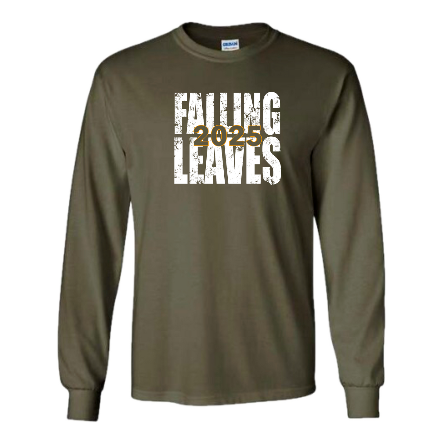 Falling Leaves White Block Long Sleeve Tee
