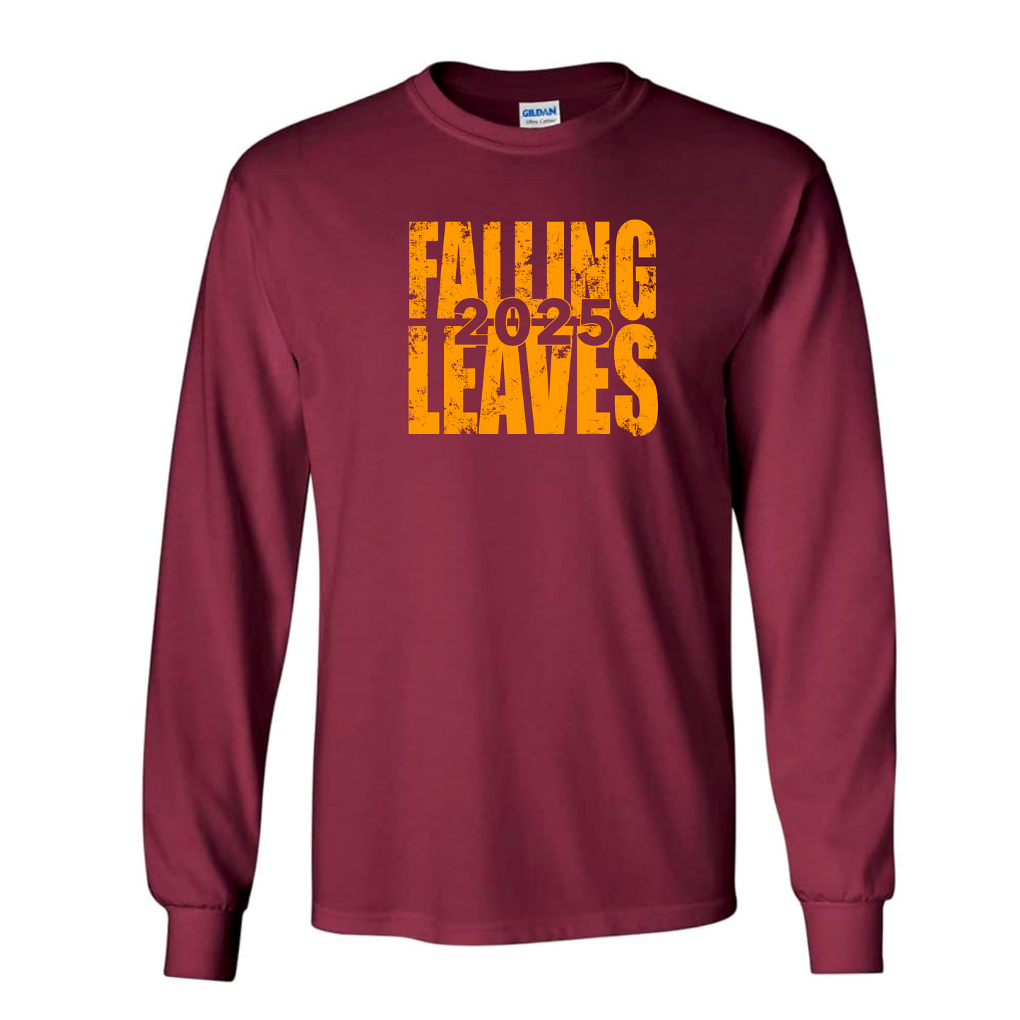 Falling Leaves Gold Block Long Sleeve Tee