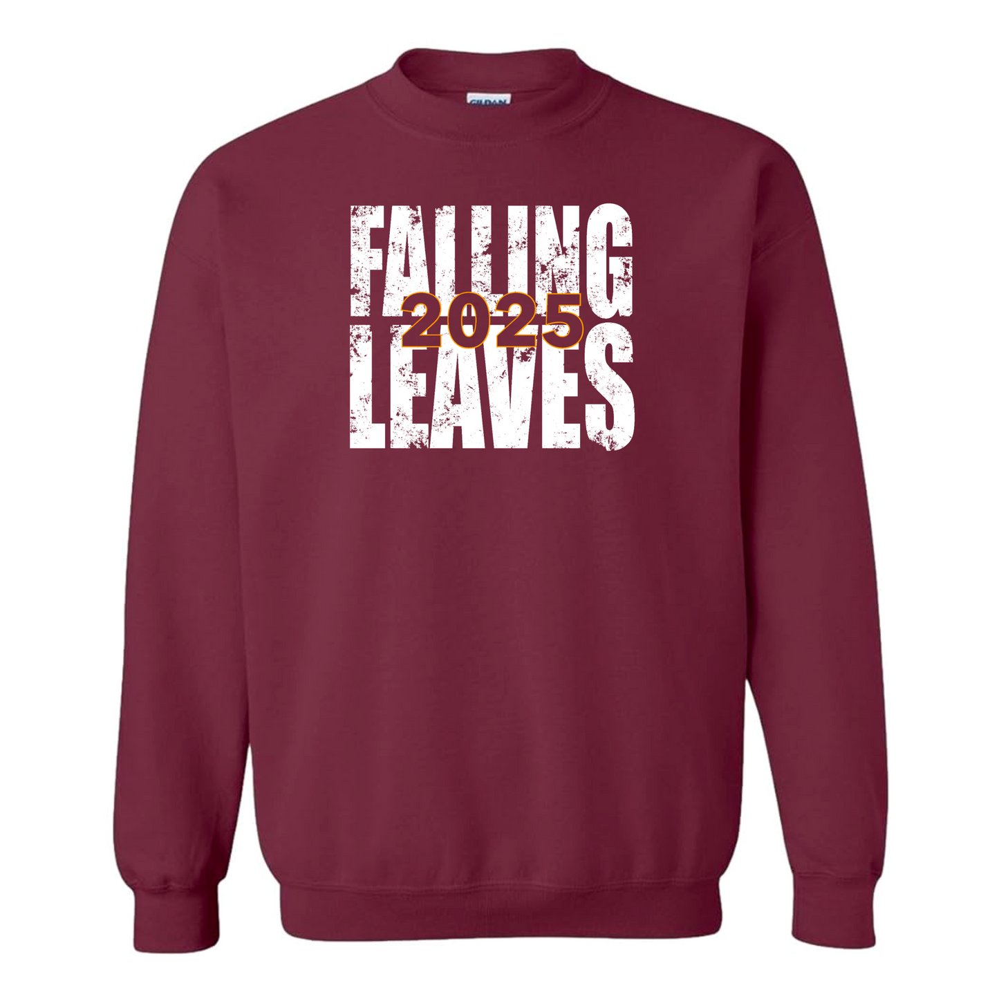Falling Leaves White Block Crewneck