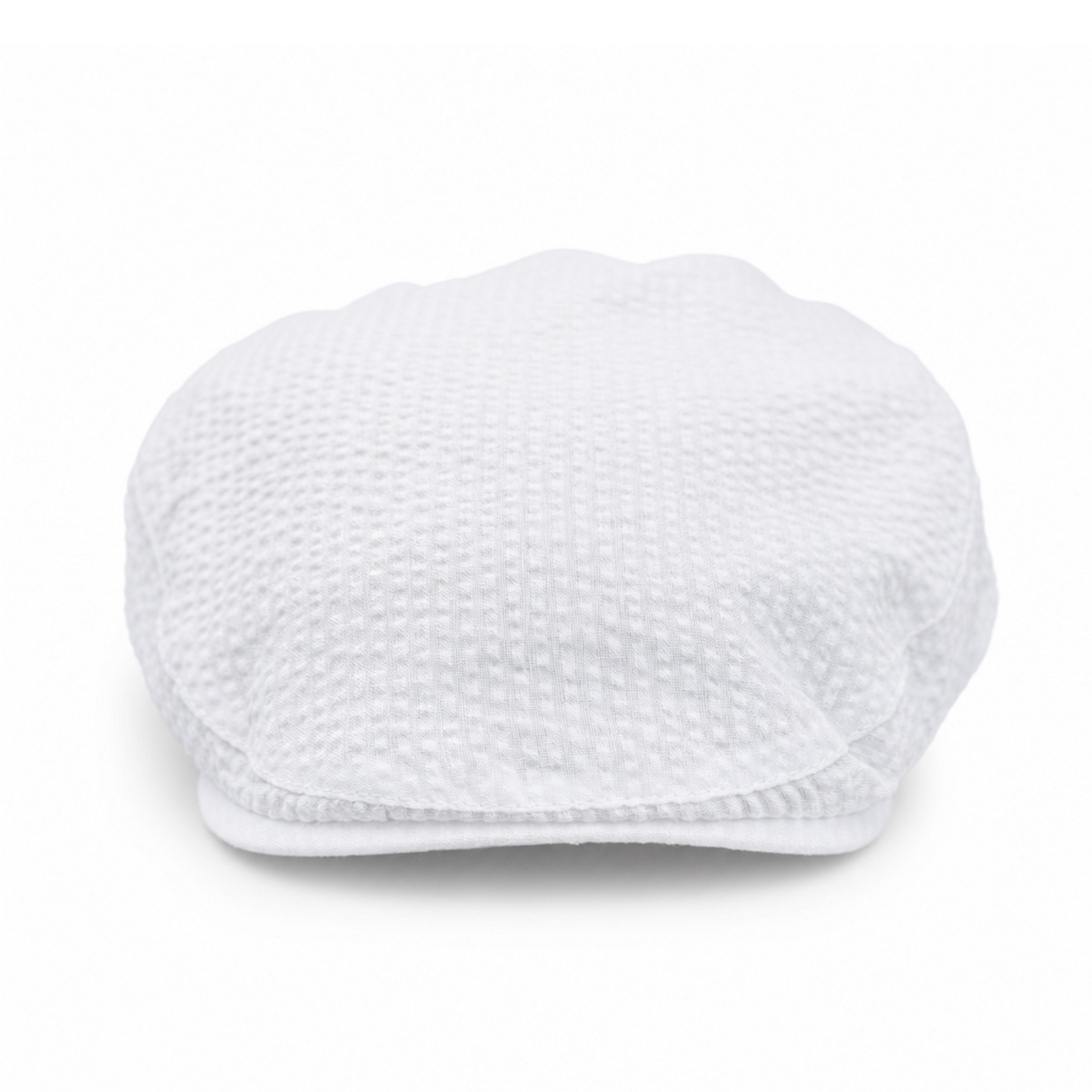 White textured cap on a white background